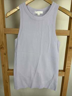 NWT All Row Lilac Scoop Neck Ribbed Tank Top #1168 Size SMALL